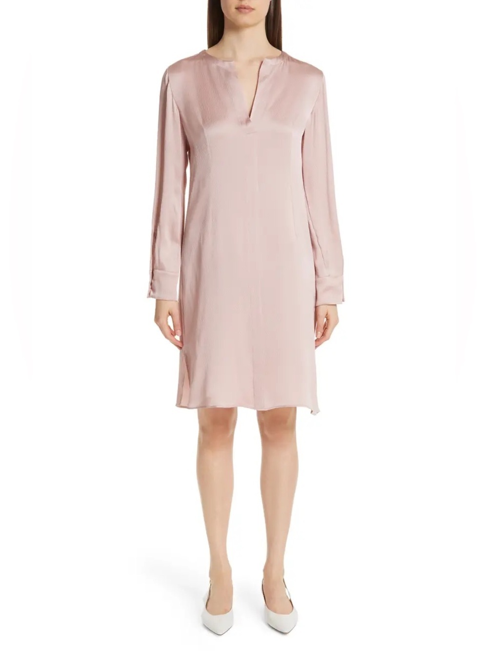 MANSUR GAVRIEL HAMMERED SILK SHIFT DRESS